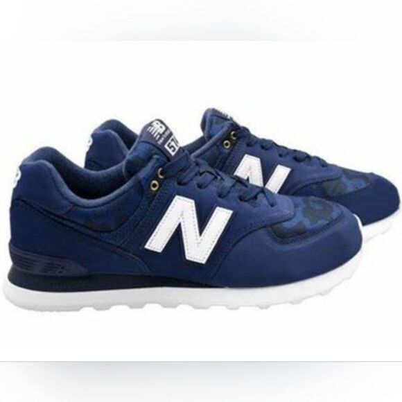NIB New Balance 574 Navy Camo Size 7.5 - Picture 1 of 7